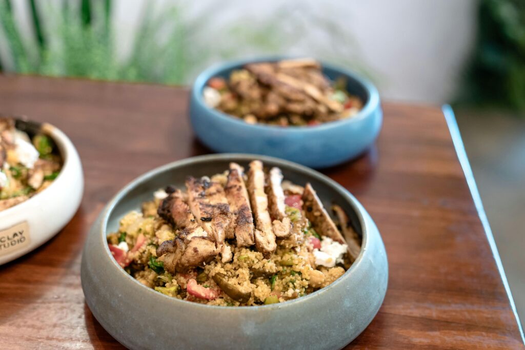 Easy high-protein dinner under 400 calories- Cajun chicken quinoa bowl