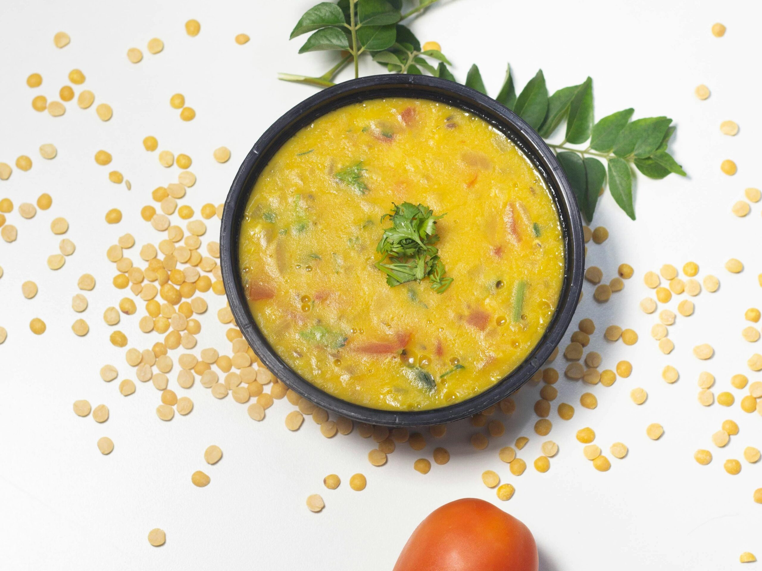 Lentil and spinach high-protein vegetarian soup