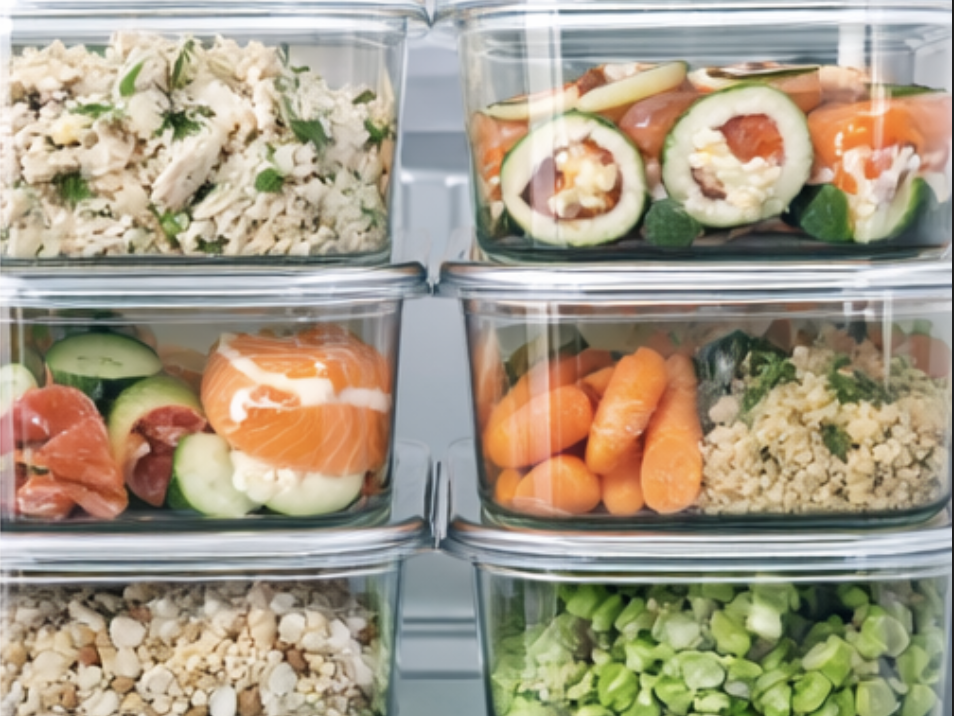 weekly no reheat high-protein lunch meal prep containers